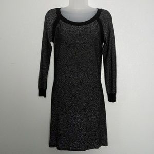 BB DAKOTA Silver Sparkle Long Sleeve Mini Dress